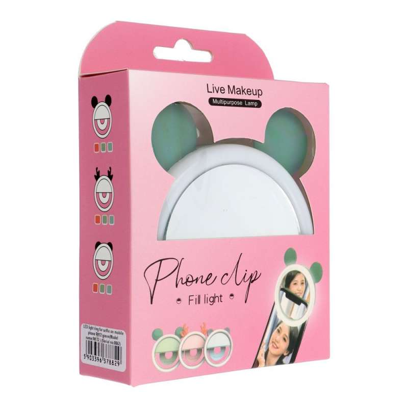 SPOTT-GR Selfie LED Light Ring RK12 - Επαναφορτιζόμενο LED Flash Ιδανικό για Selfies σε Πράσινο Χρώμα