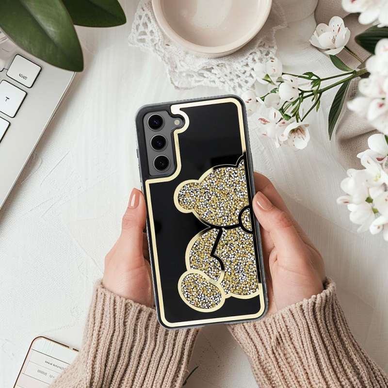 SPOTT-GR Teddy Bear Case - Θήκη με Σχέδιο Αρκουδάκι για Samsung Galaxy A27 5G σε Χρυσό Χρώμα