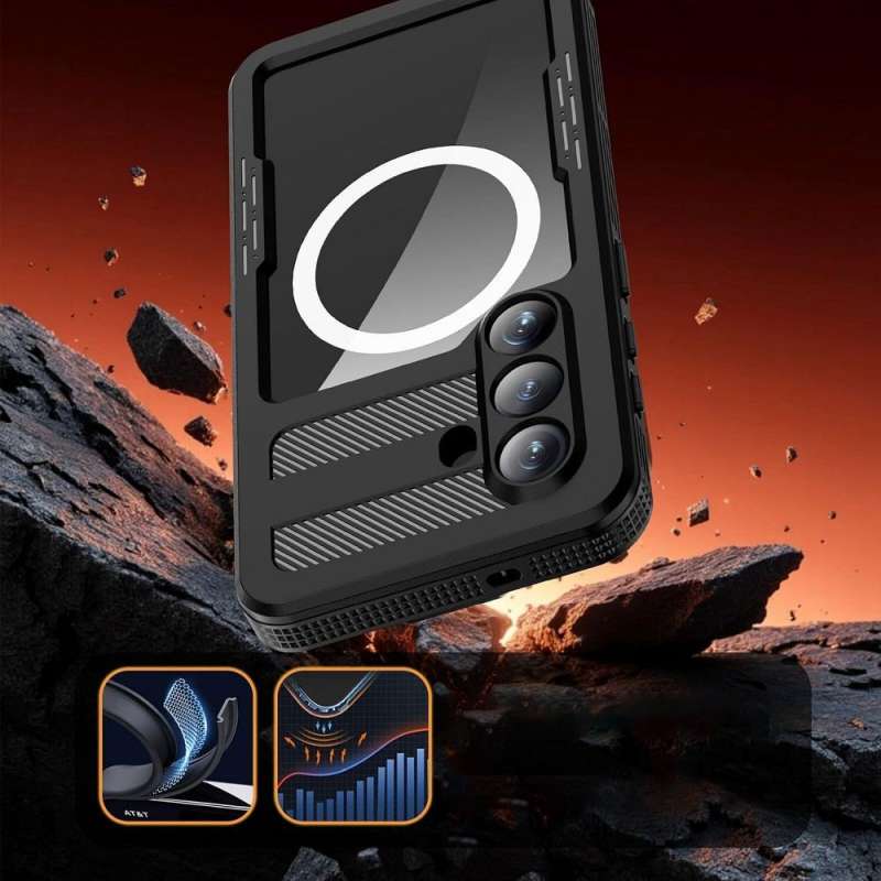 SPOTT-GR Shellbox Mars Case Αδιάβροχη Θήκη με Υποστήριξη MagSafe για Samsung Galaxy S26 Plus σε Μαύρο Χρώμα