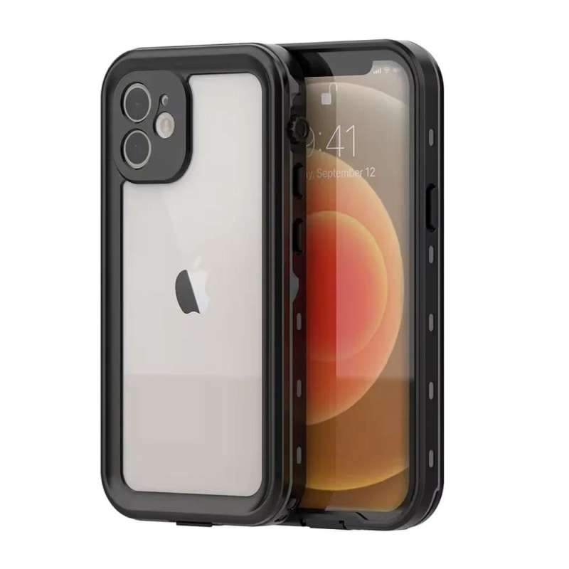 SPOTT-GR Shellbox Dot Waterproof Case - Αδιάβροχη Σκληρή Θήκη για Apple iPhone 12 σε Μαύρο Χρώμα