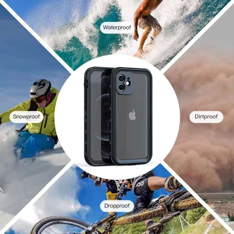 SPOTT-GR Shellbox Dot Waterproof Case - Αδιάβροχη Σκληρή Θήκη για Apple iPhone 12 σε Μαύρο Χρώμα