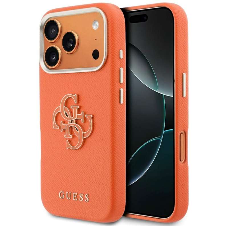 SPOTT-GR GUESS - Θήκη για  Apple iPhone 17 Pro Max (PU FW Resin Logo) σε Πορτοκαλί Χρώμα