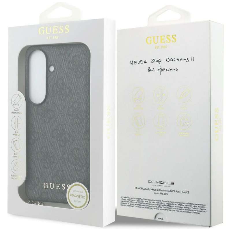 SPOTT-GR GUESS - Θήκη για Samsung Galaxy S26 (PU 4G Classic Logo with Charm) σε Μαύρο Χρώμα