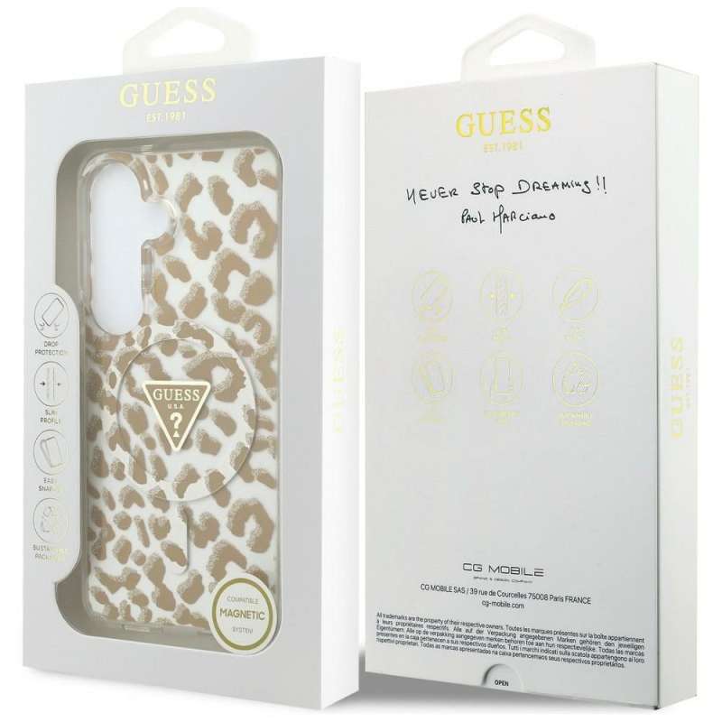 SPOTT-GR GUESS - Θήκη για Samsung Galaxy S26 (Magnetic IML Leopard Print Triangle) σε Καφέ Χρώμα