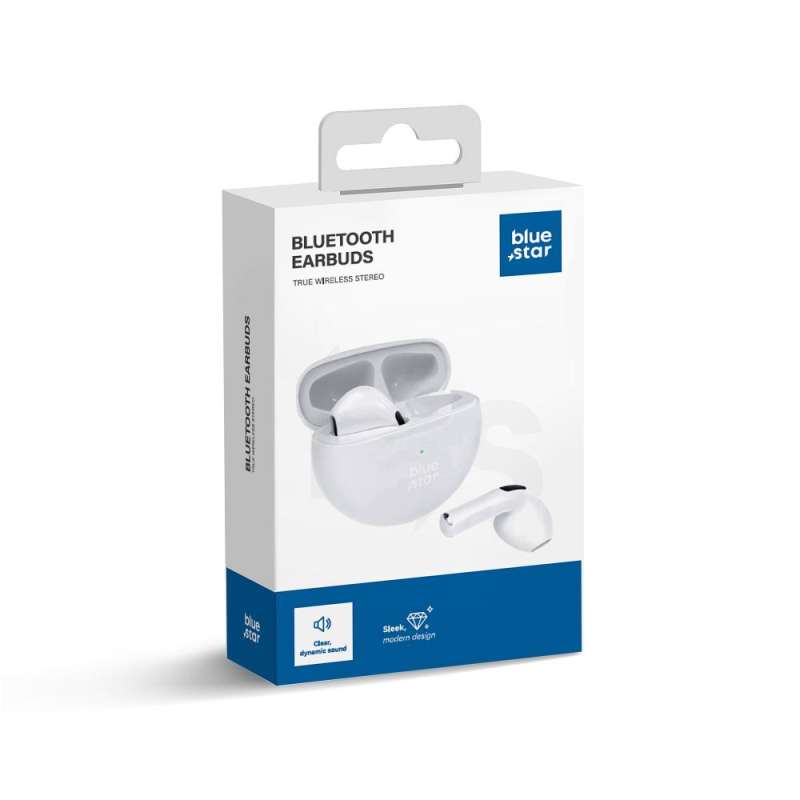 SPOTT-GR Blue Star Circle Beat TX3 - Ασύρματα In-Ear Ακουστικά Bluetooth σε Άσπρο Χρώμα