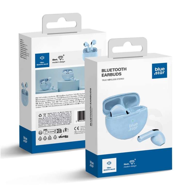SPOTT-GR Blue Star Circle Beat TX3 - Ασύρματα In-Ear Ακουστικά Bluetooth σε Μπλε Χρώμα