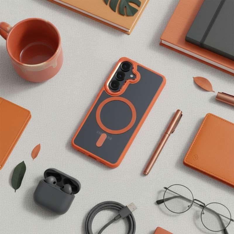 SPOTT-GR Roar Mag Bumper - Θήκη με Υποστήριξη MagSafe για Samsung Galaxy A57 σε Πορτοκαλί Χρώμα