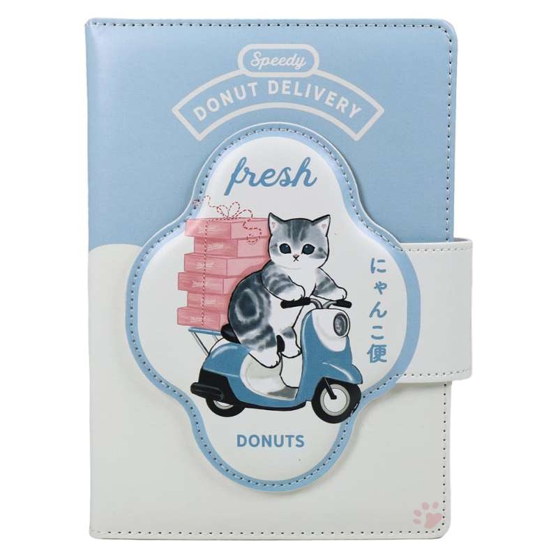SPOTT-GR Mofusand - Σημειωματάριο (Μεγέθους A5) Notebook Fresh Donuts σε Γαλάζιο / Άσπρο Χρώμα