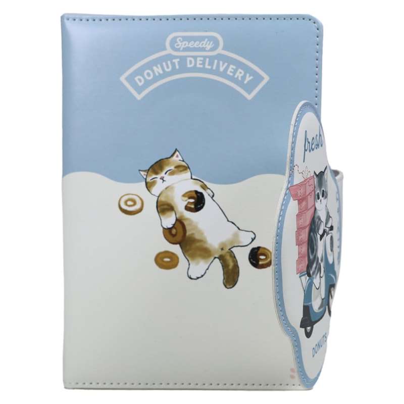 SPOTT-GR Mofusand - Σημειωματάριο (Μεγέθους A5) Notebook Fresh Donuts σε Γαλάζιο / Άσπρο Χρώμα