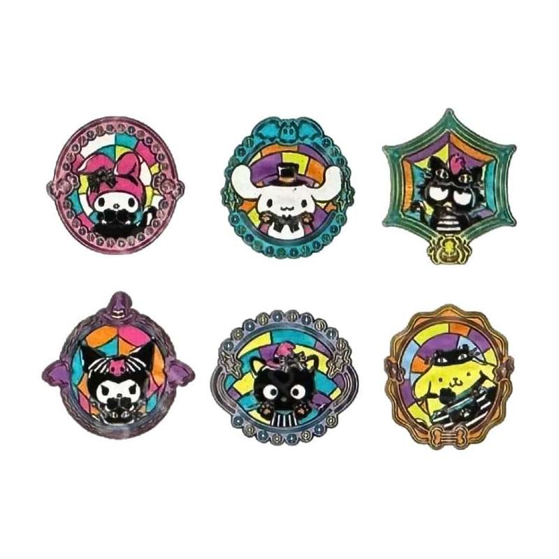 SPOTT-GR Sanrio by Loungefly - Συλλεκτικές Καρφίτσες σε Blind Box Hello Kitty and Friends Halloween Stained Glass Display (Σετ 12 Τεμάχια)