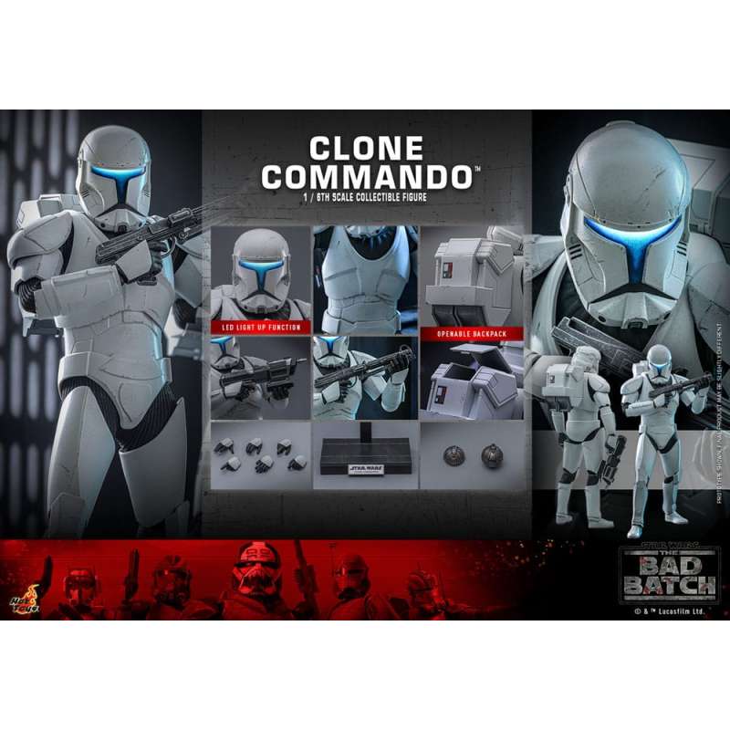 SPOTT-GR Star Wars: The Bad Batch Action Figure 1/6 Clone Commando 30 cm