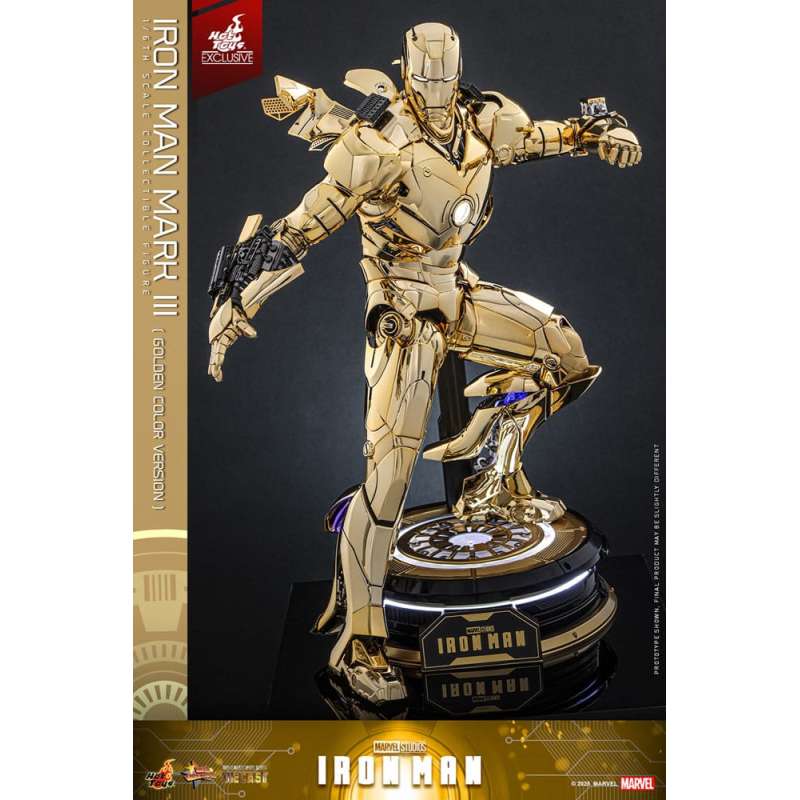 SPOTT-GR Iron Man Movie Masterpiece Diecast Action Figure 1/6 Iron Man Mark III (Gold Color Version) Hot Toys Exclusive 33 cm