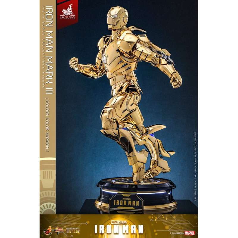 SPOTT-GR Iron Man Movie Masterpiece Diecast Action Figure 1/6 Iron Man Mark III (Gold Color Version) Hot Toys Exclusive 33 cm