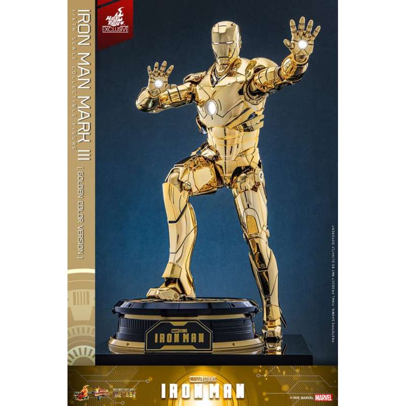 SPOTT-GR Iron Man Movie Masterpiece Diecast Action Figure 1/6 Iron Man Mark III (Gold Color Version) Hot Toys Exclusive 33 cm
