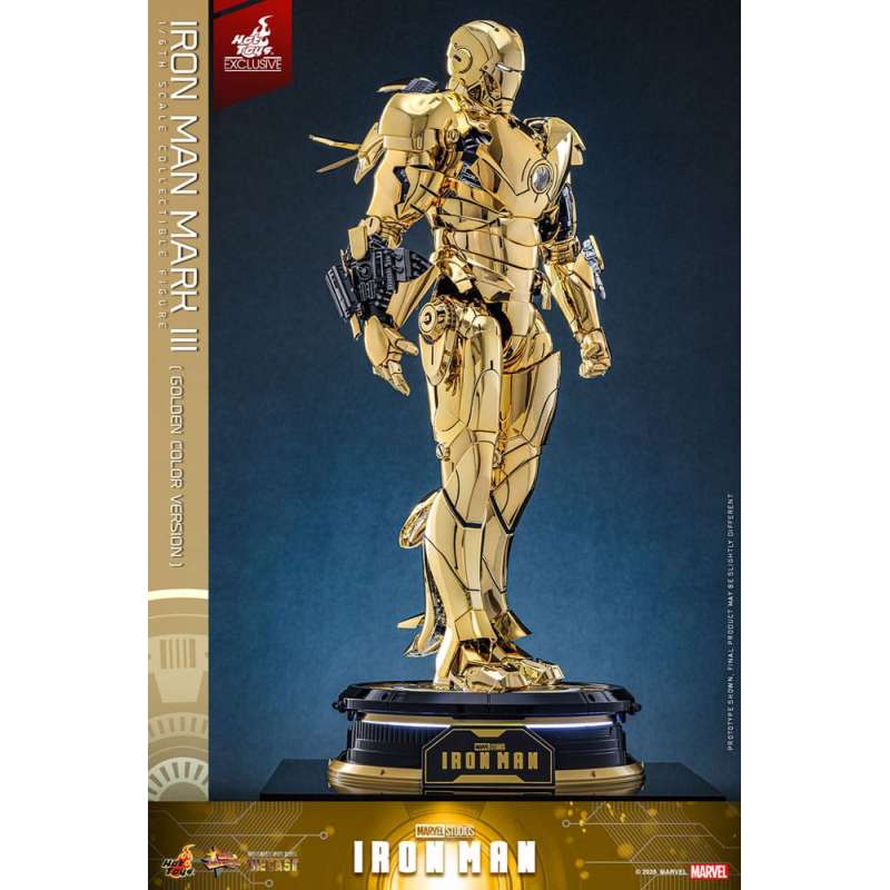 SPOTT-GR Iron Man Movie Masterpiece Diecast Action Figure 1/6 Iron Man Mark III (Gold Color Version) Hot Toys Exclusive 33 cm