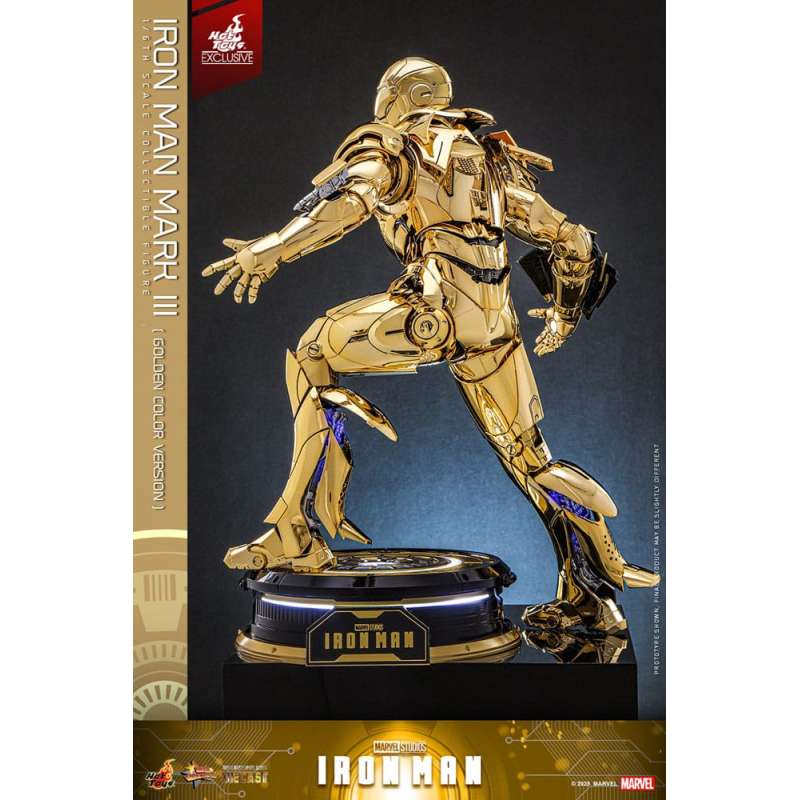 SPOTT-GR Iron Man Movie Masterpiece Diecast Action Figure 1/6 Iron Man Mark III (Gold Color Version) Hot Toys Exclusive 33 cm