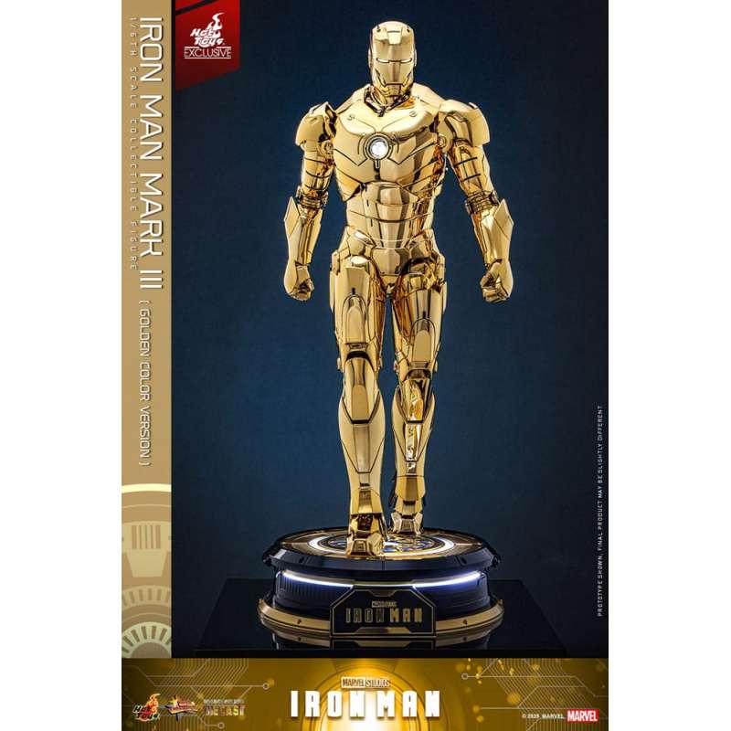SPOTT-GR Iron Man Movie Masterpiece Diecast Action Figure 1/6 Iron Man Mark III (Gold Color Version) Hot Toys Exclusive 33 cm