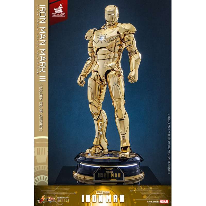 SPOTT-GR Iron Man Movie Masterpiece Diecast Action Figure 1/6 Iron Man Mark III (Gold Color Version) Hot Toys Exclusive 33 cm