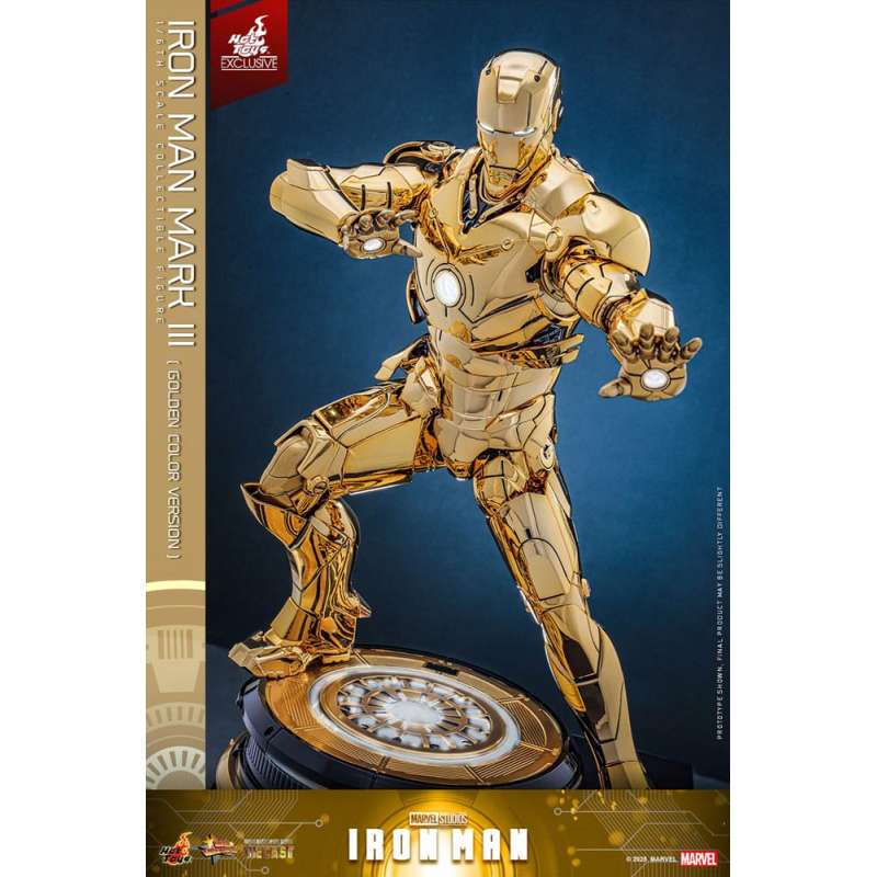 SPOTT-GR Iron Man Movie Masterpiece Diecast Action Figure 1/6 Iron Man Mark III (Gold Color Version) Hot Toys Exclusive 33 cm
