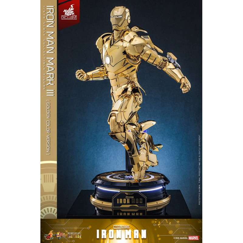 SPOTT-GR Iron Man Movie Masterpiece Diecast Action Figure 1/6 Iron Man Mark III (Gold Color Version) Hot Toys Exclusive 33 cm