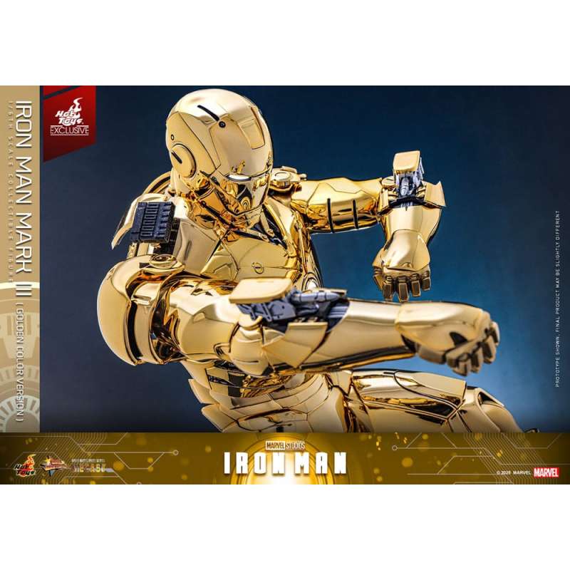 SPOTT-GR Iron Man Movie Masterpiece Diecast Action Figure 1/6 Iron Man Mark III (Gold Color Version) Hot Toys Exclusive 33 cm