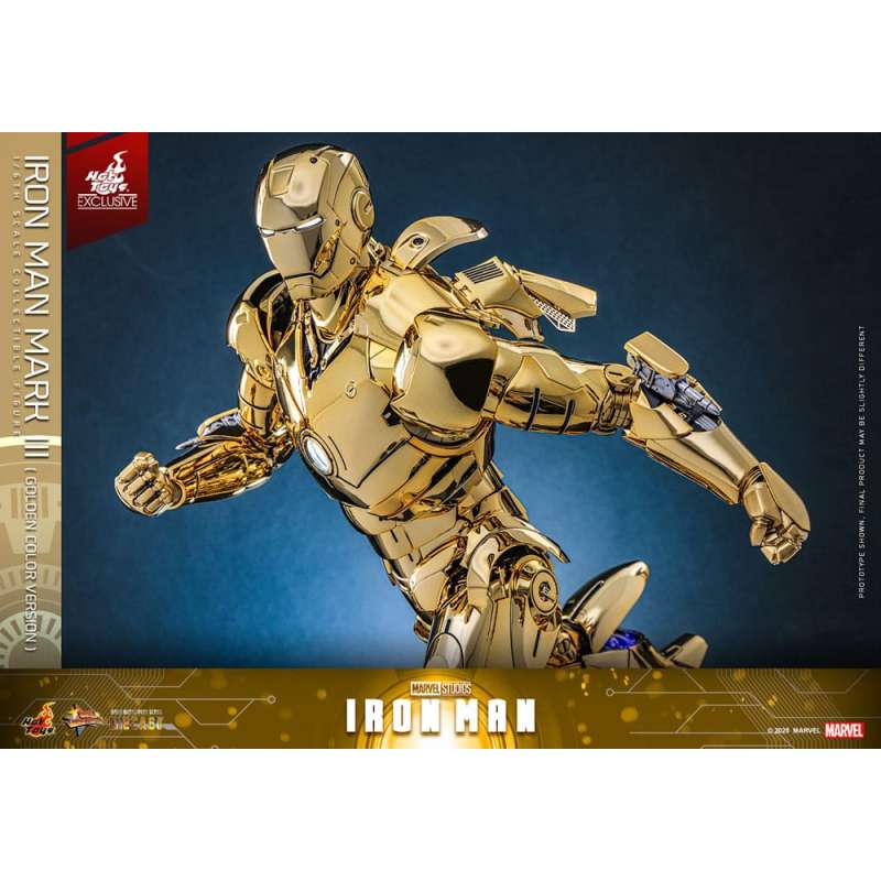 SPOTT-GR Iron Man Movie Masterpiece Diecast Action Figure 1/6 Iron Man Mark III (Gold Color Version) Hot Toys Exclusive 33 cm