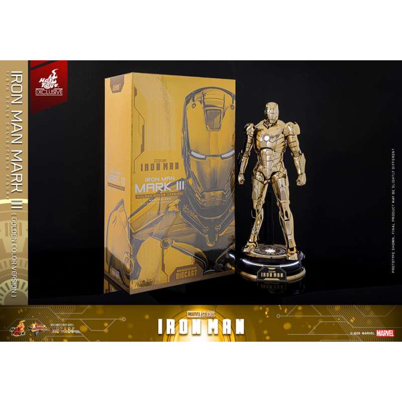 SPOTT-GR Iron Man Movie Masterpiece Diecast Action Figure 1/6 Iron Man Mark III (Gold Color Version) Hot Toys Exclusive 33 cm