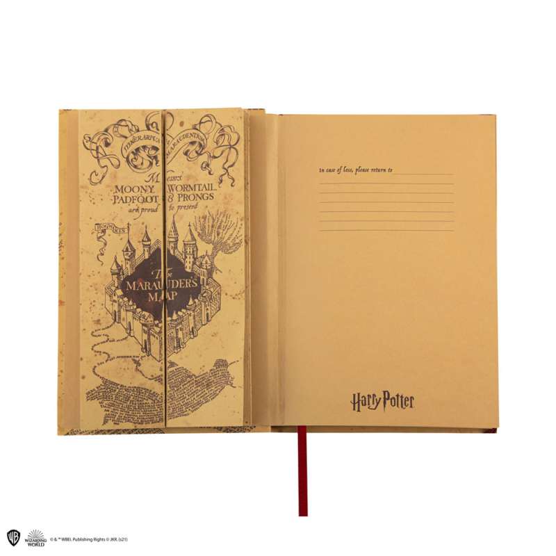 SPOTT-GR Harry Potter - Σημειωματάριο (Μεγέθους A5) Marauder's Map σε Καφέ Χρώμα