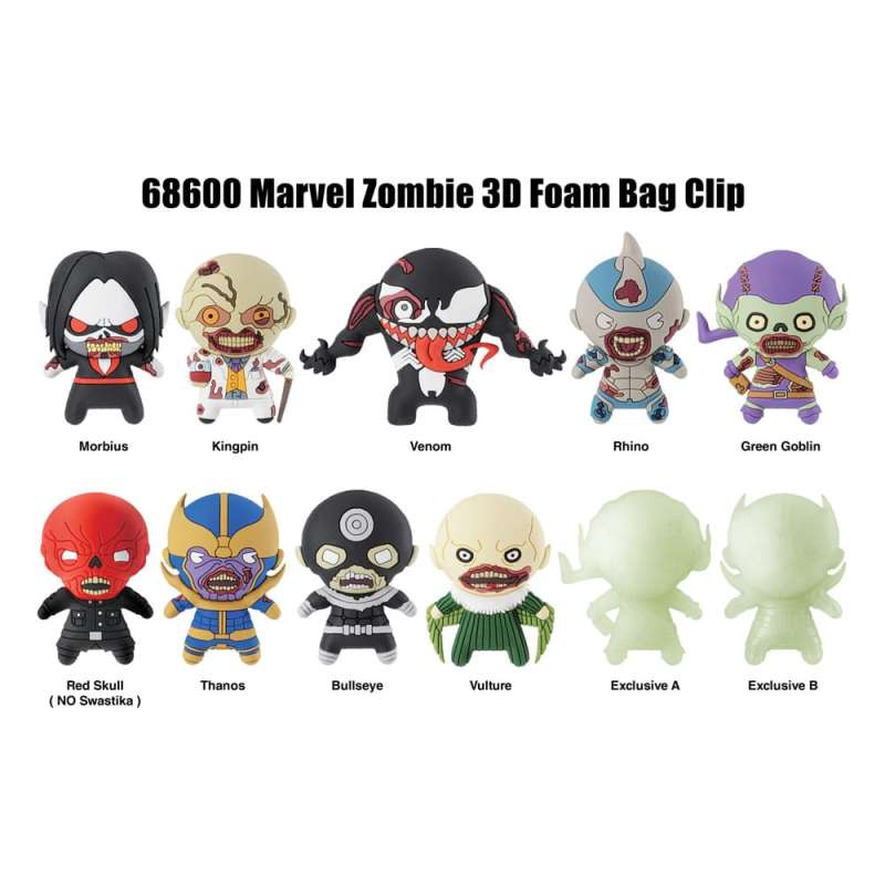 SPOTT-GR Marvel - Τρισδιάστατα PVC Μπρελόκ Series 1 Zombies Display (Σετ 24 Τεμάχια)