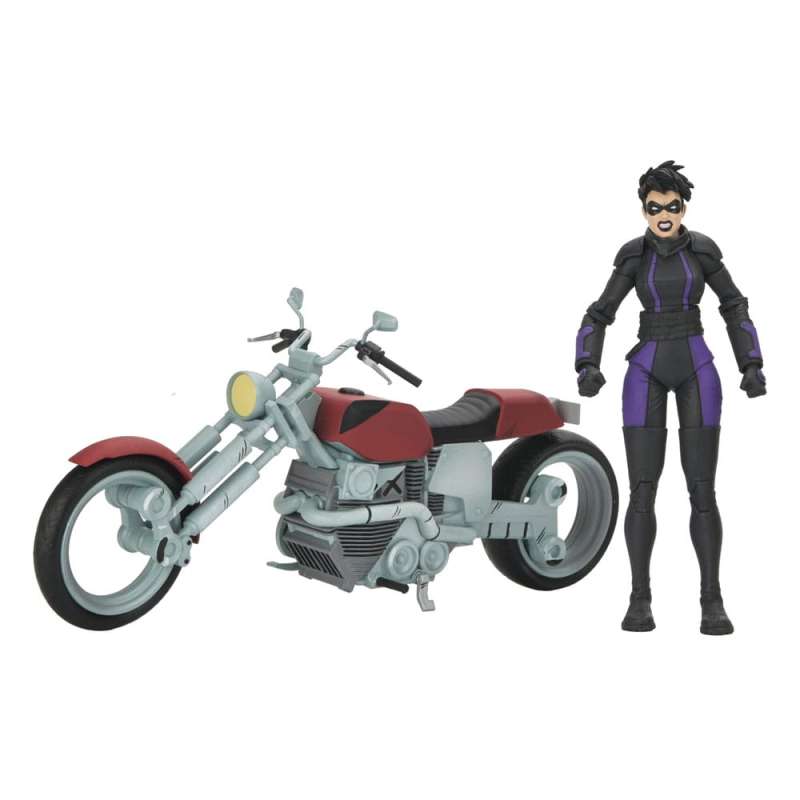 SPOTT-GR Teenage Mutant Ninja Turtles (The Last Ronin The Lost Years) Action Figure Casey Marie with Last Ronin Motorcycle 18 cm