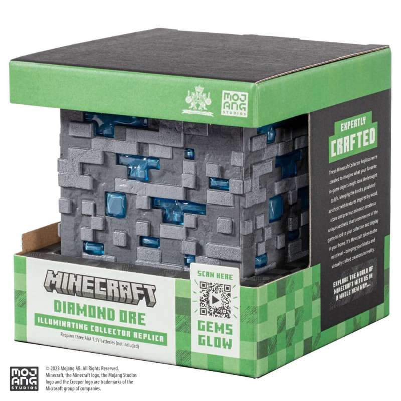 SPOTT-GR Minecraft - Ρέπλικα Illuminating Diamond Ore Cube Μεγέθους 10cm
