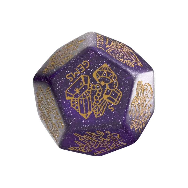 SPOTT-GR Viridian Jumbo - Ζάρι Treasure Generator Die D12 Shimmering σε Μωβ Χρώμα