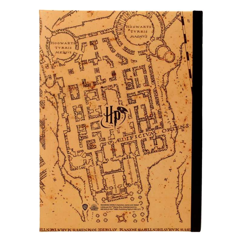 SPOTT-GR Harry Potter Notebook with Light Marauder's Map