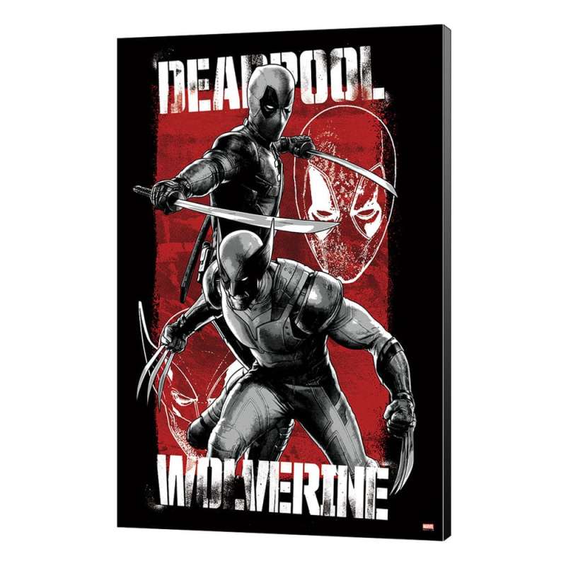 SPOTT-GR Marvel Wooden Wall Art Deadpool & Wolverine 03 Maximum Effort 35 x 50cm
