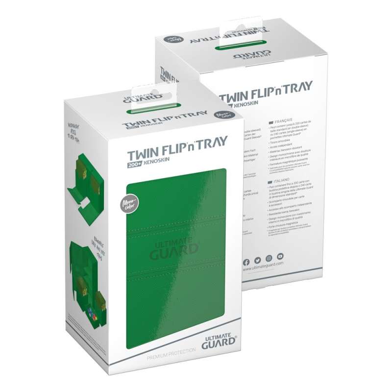 SPOTT-GR Ultimate Guard Twin Flip'n'Tray 200+ Xenoskin - Green