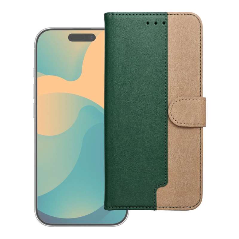 SPOTT-GR Split Book Cover - Θήκη με Διχρωμία για Apple iPhone 17 Pro σε Πράσινο / Χρυσό Χρώμα