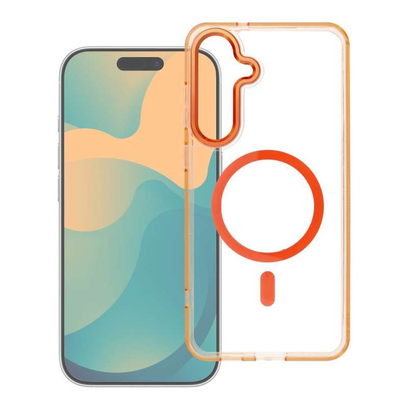 SPOTT-GR Hybrid Clear Frame - Θήκη για Samsung Galaxy A27 με Υποστήριξη MagSafe σε Πορτοκαλί Χρώμα