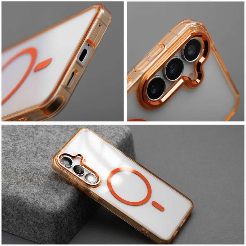 SPOTT-GR Hybrid Clear Frame - Θήκη για Samsung Galaxy A27 με Υποστήριξη MagSafe σε Πορτοκαλί Χρώμα