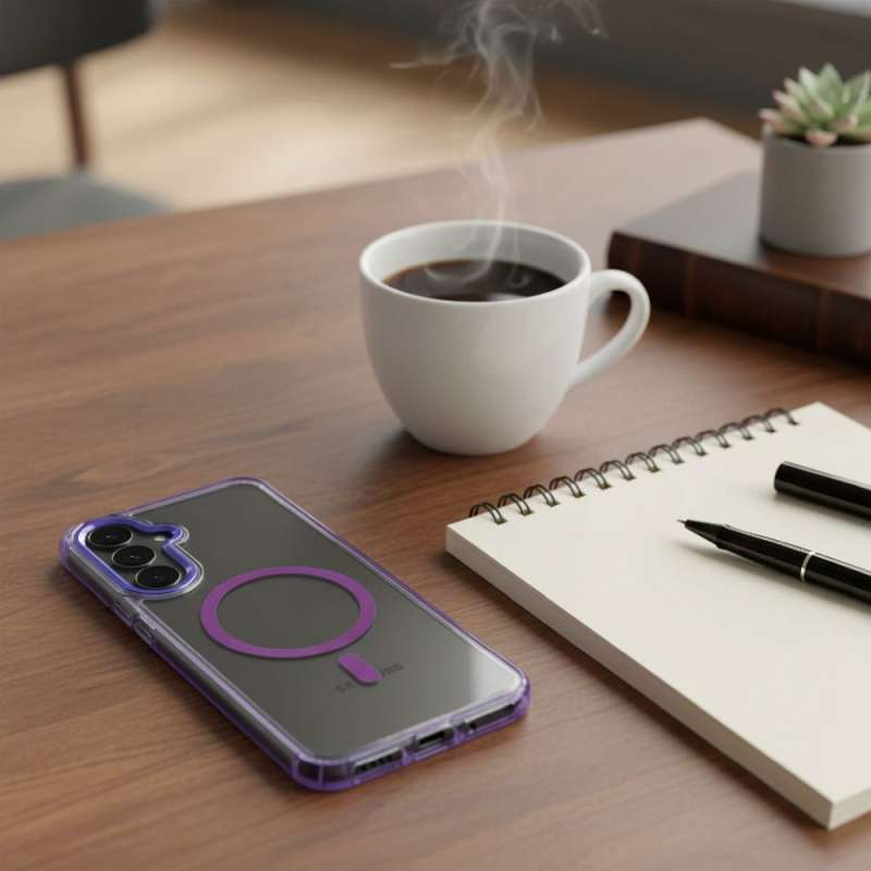 SPOTT-GR Hybrid Clear Frame - Θήκη για Samsung Galaxy A27 με Υποστήριξη MagSafe σε Μωβ Χρώμα