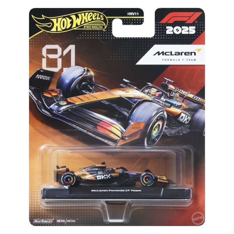 SPOTT-GR Formula 1 Hot Wheels Premium - Die-Cast Συλλεκτικό Όχημα (Αναλογία 1/64) Team McLaren: Driver 1