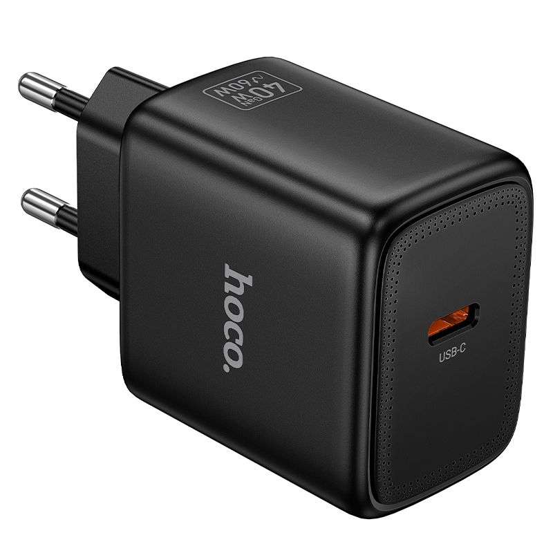 SPOTT-GR Hoco N83 - Φορτιστής GaN με Υποδοχή Type-C (PD AVS 40W Max 60W) σε Μαύρο Χρώμα