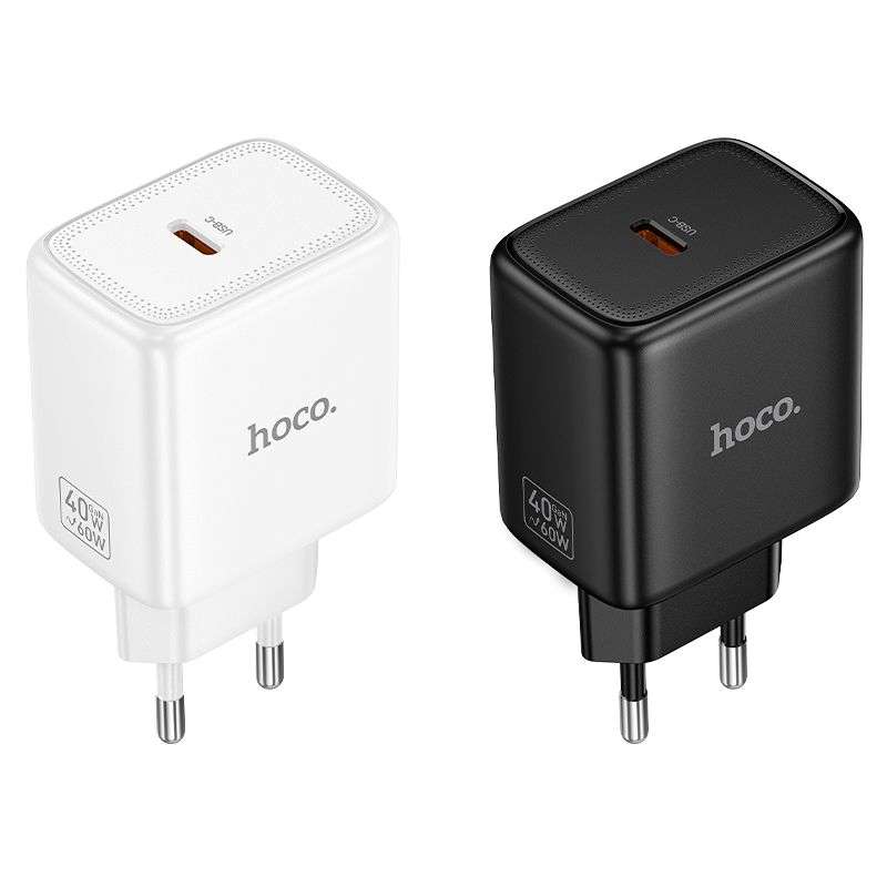 SPOTT-GR Hoco N83 - Φορτιστής GaN με Υποδοχή Type-C (PD AVS 40W Max 60W) σε Μαύρο Χρώμα