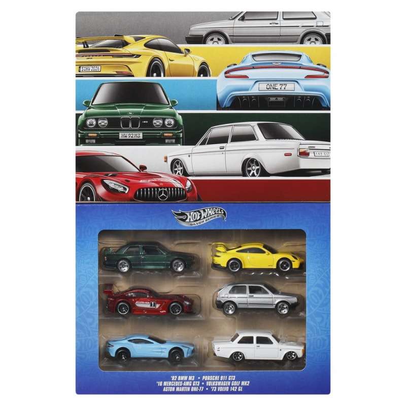 SPOTT-GR Hot Wheels Silver Series - Die-Cast Συλλεκτικά Οχήματα Euro Style (Αναλογία 1/64) (6-Pack)