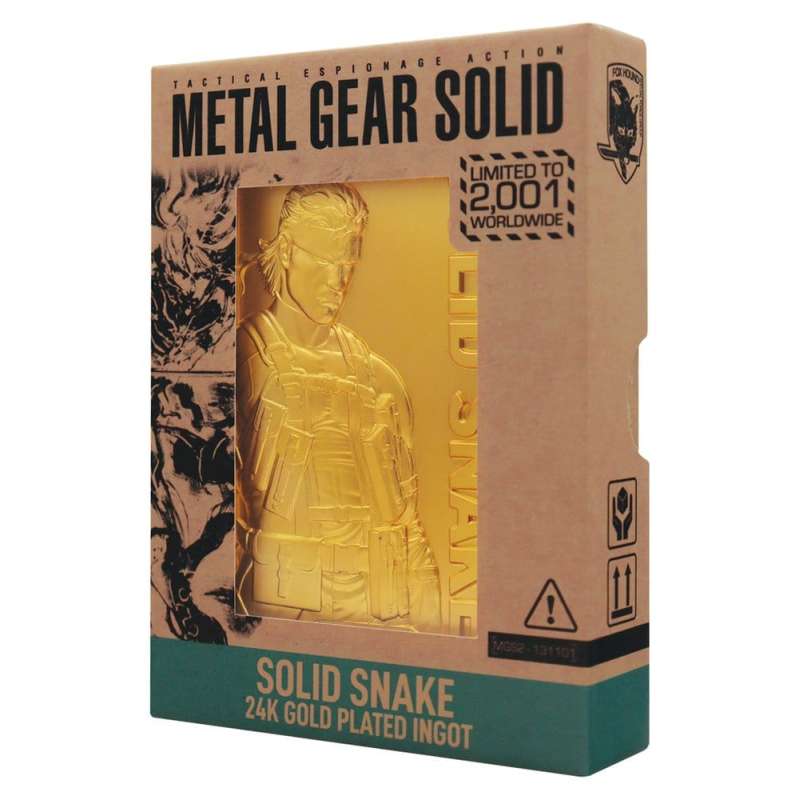 SPOTT-GR Metal Gear Solid 2 - Διακοσμητικό Πλακίδιο Snake 24k Gold Plated Limited Edition