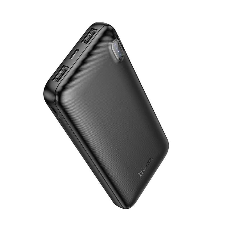 SPOTT-GR Hoco J128 - Power Bank 10000mAh 2A με Διπλή Υποδοχή USB-A σε Μαύρο Χρώμα
