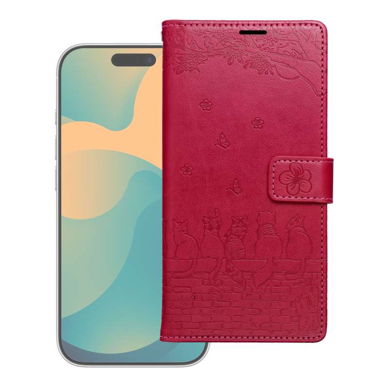 SPOTT-GR Mezzo Book Case - Θήκη Πορτοφόλι για Samsung Galaxy A17 (Cats Design) σε Ροζ Χρώμα