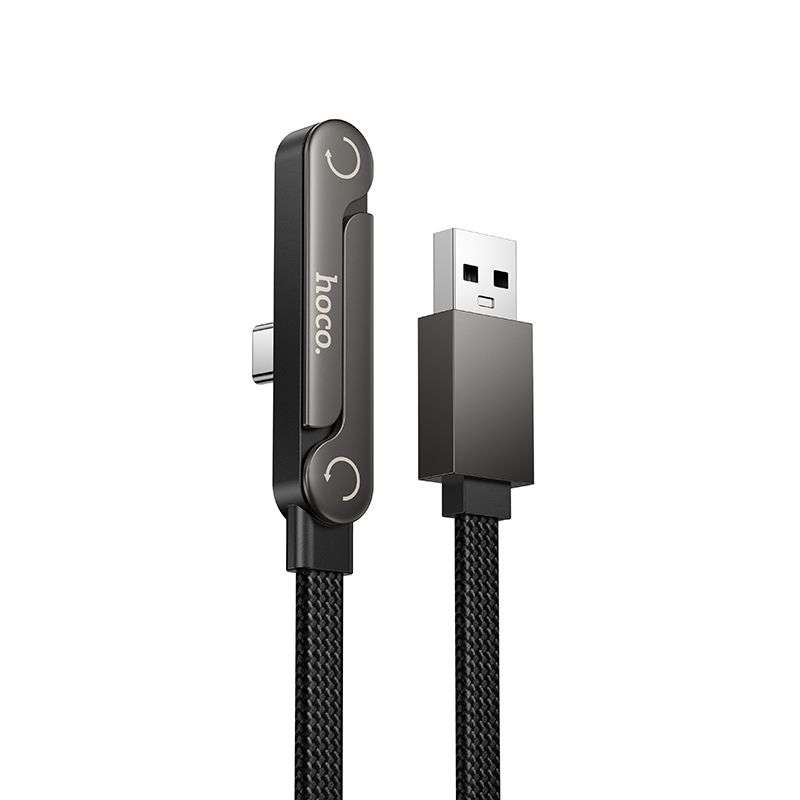 SPOTT-GR Hoco U150 Exquisite - Καλώδιο με Σχήμα Γ USB-A σε Type-C (PD 60W) 1.2m σε Μαύρο Χρώμα