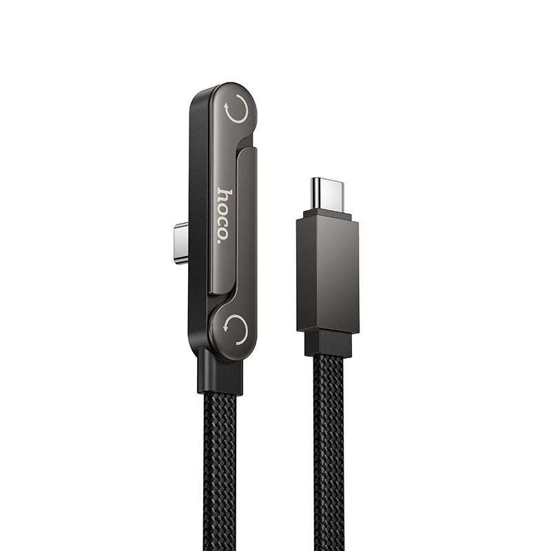 SPOTT-GR Hoco U150 Exquisite - Καλώδιο με Σχήμα Γ Type-C σε Type-C (PD 60W) 1.2m σε Μαύρο Χρώμα