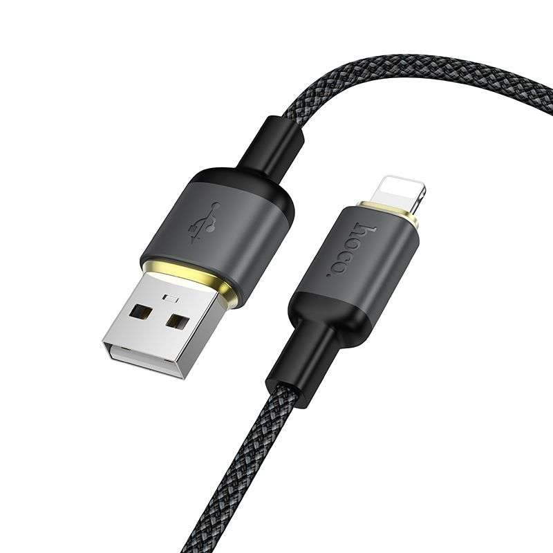 SPOTT-GR Hoco X128 Benefit - Καλώδιο USB-A σε Lightning (2.4A) 1m σε Μαύρο Χρώμα