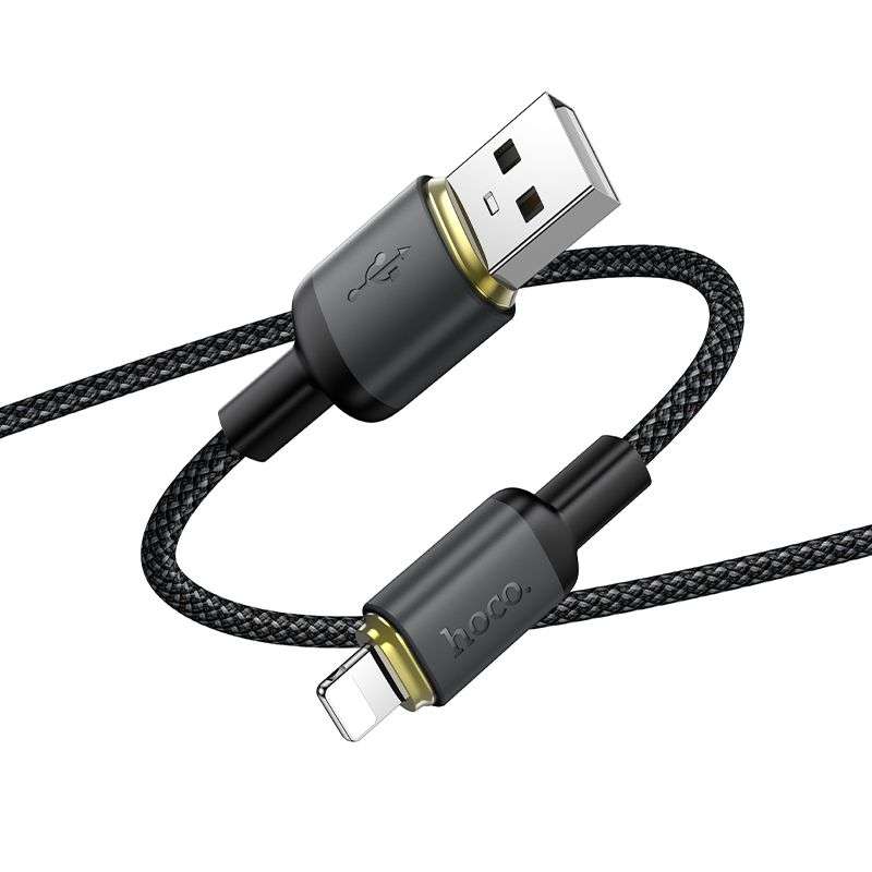 SPOTT-GR Hoco X128 Benefit - Καλώδιο USB-A σε Lightning (2.4A) 1m σε Μαύρο Χρώμα
